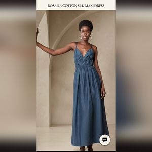 Banana Republic Rosalia Cotton-Silk Maxi Dress Size 6
